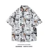 A cool and stylish One Piece Luffy graffiti short-sleeved shirt for men, a thin, loose, trendy and versatile couple shirt with half sleeves for summer details Picture
